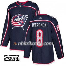 Blue Jackets Trikot Zach Werenski 8 Adidas 2017-2018 Marineblau Authentic - Kinder
